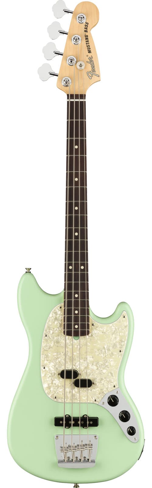 FENDER AMERICAN PERFORMER MUSTANG BASS RW, SATIN SURF GREEN