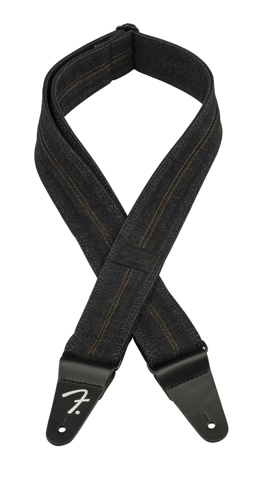 FENDER FENDER X WRANGLER DENIM STRAP WASHED BLACK STITCH