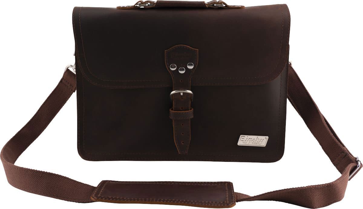 BIGSBY BIGSBY LTD LEATHER LAPTOP BAG, BROWN