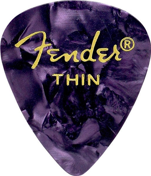 FENDER PREMIUM CELLULOID 351 SHAPE PICKS, THIN, PURPLE MOTO LA PIECE