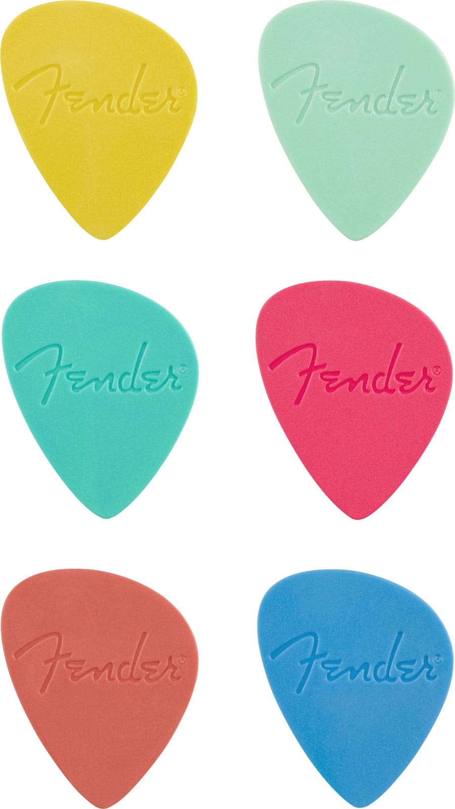 FENDER OFFSET PICKS MULTI-COLOR (6)