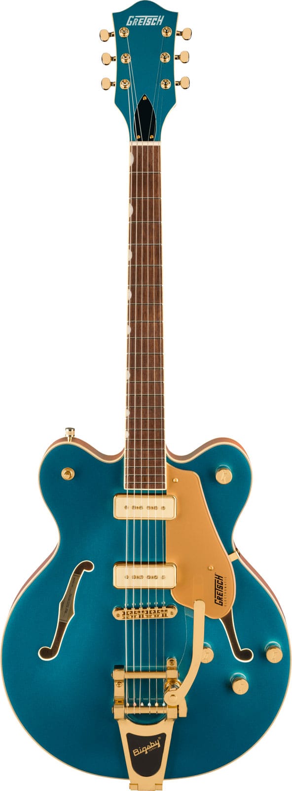 GRETSCH GUITARS ELECTROMATIC PRISTINE LTD CENTER BLOCK DOUBLE-CUT WITH BIGSBY, LAUREL FINGERBOARD, PETROL