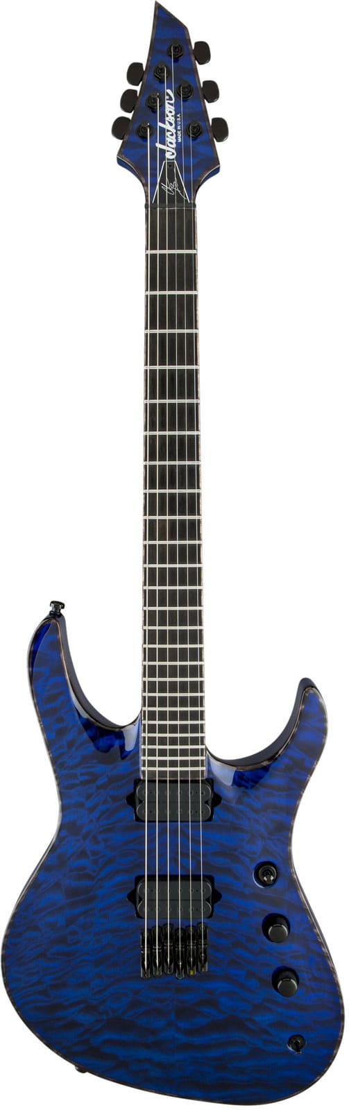 JACKSON GUITARS USA SIGNATURE CHRIS BRODERICK SOLOIST HT6 EBO, TRANSPARENT BLUE