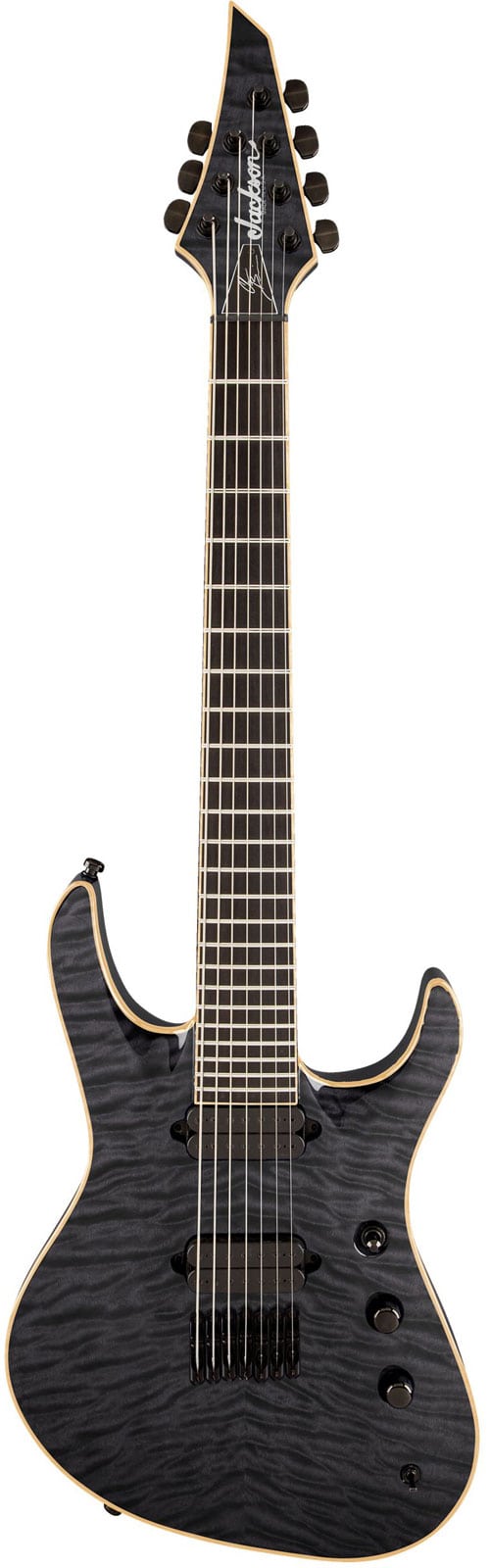 JACKSON GUITARS USA SIGNATURE CHRIS BRODERICK SOLOIST HT7 EBO, TRANSPARENT BLACK