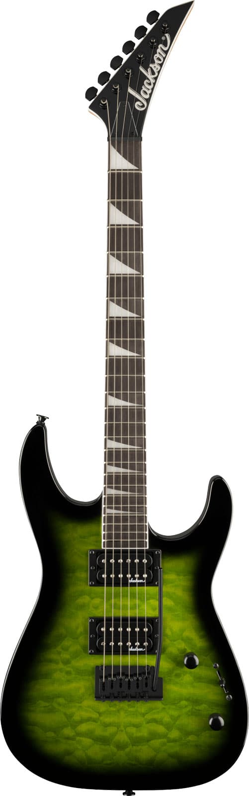 JACKSON GUITARS JS SERIES DINKY JS20 DKQ 2PT, AMARANTH FINGERBOARD, TRANSPARENT GREEN BURST