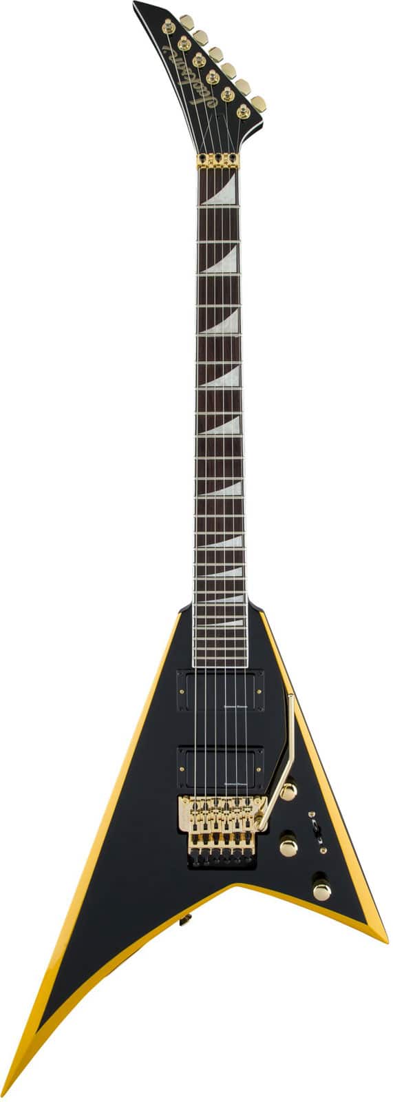 JACKSON GUITARS X RHOADS RRX24 LRL, BLACK WITH YELLOW BEVELS