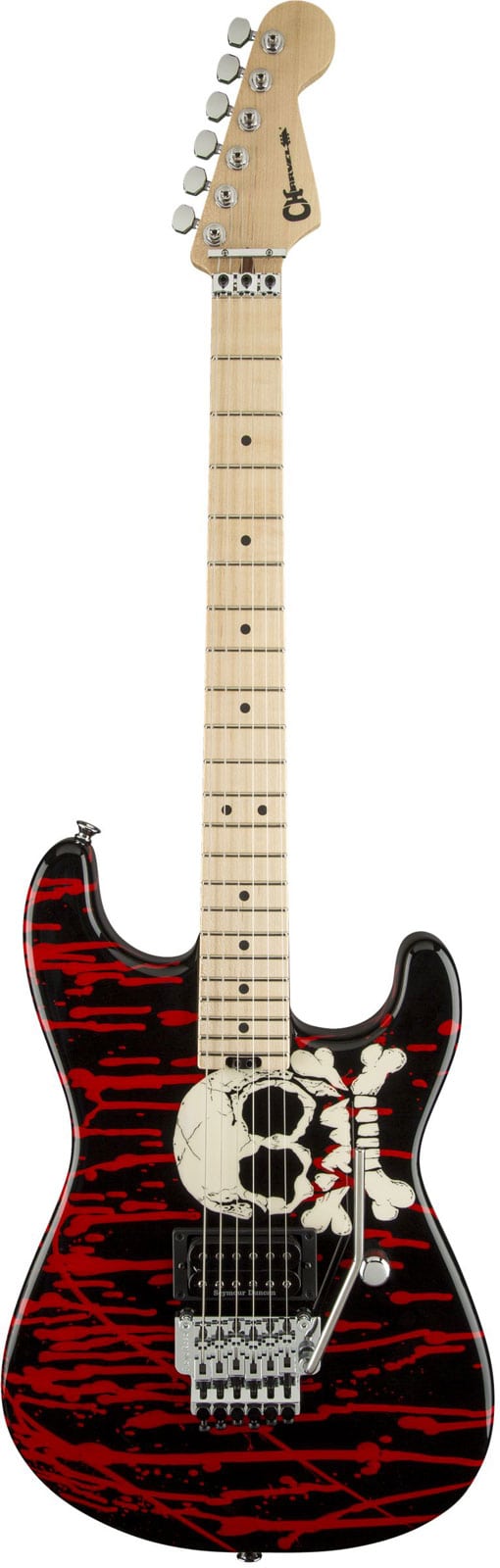 CHARVEL WARREN DEMARTINI SIGNATURE PRO-MOD BLOOD AND SKULL MN, BLOOD AND SKULL