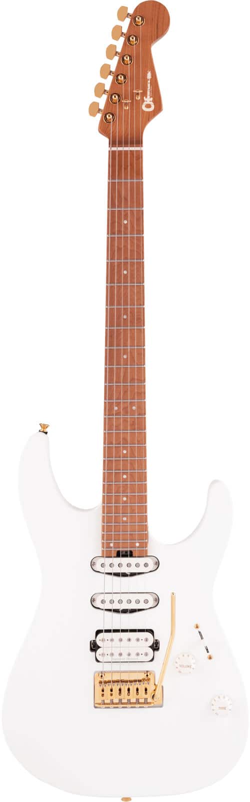 CHARVEL PRO-MOD DK24 HSS 2PT CM MN, SNOW WHITE