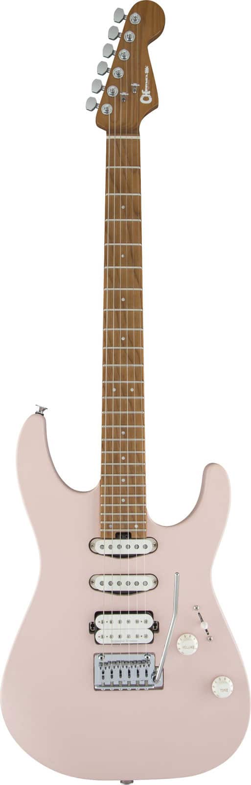 CHARVEL PRO-MOD DK24 HSS 2PT CM MN, SATIN SHELL PINK