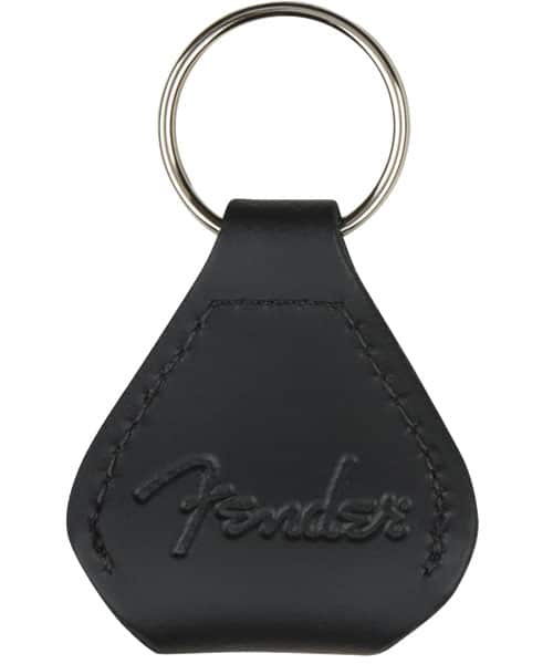 FENDER FENDER LEATHER PICK HOLDER KEYCHAIN, BLACK