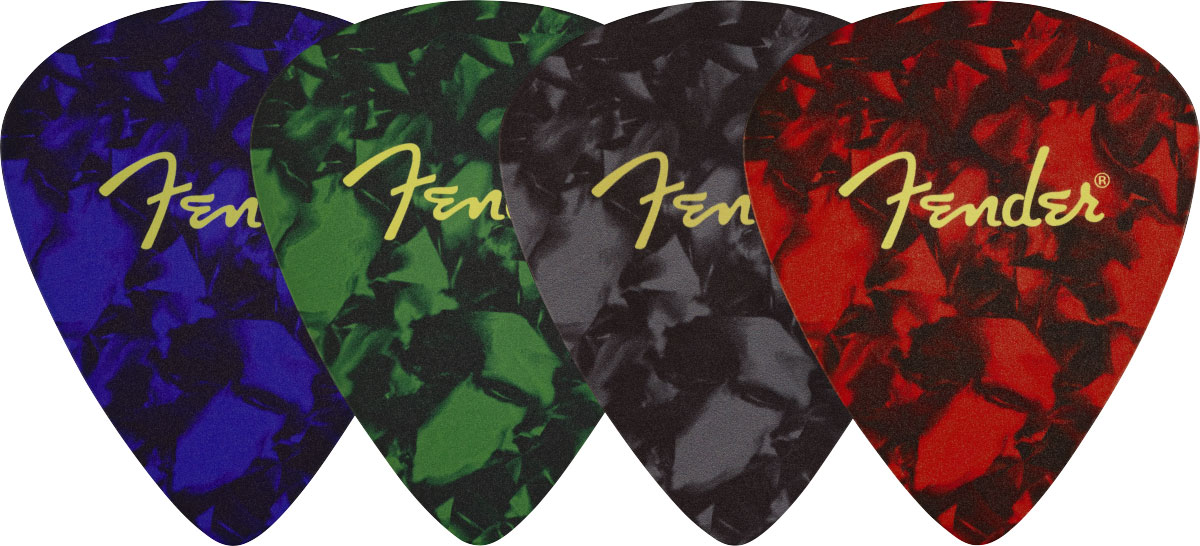 FENDER SOUS-VERRES FORME MÉDIATOR LOGO MULTI-COLOR LOT DE 4