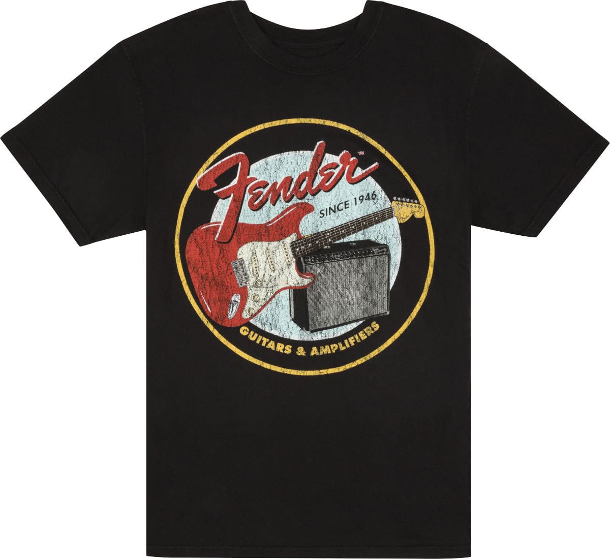 FENDER FENDER 1946 GUITARS ET AMPLIFIERS T-SHIRT VINTAGE BLACK L