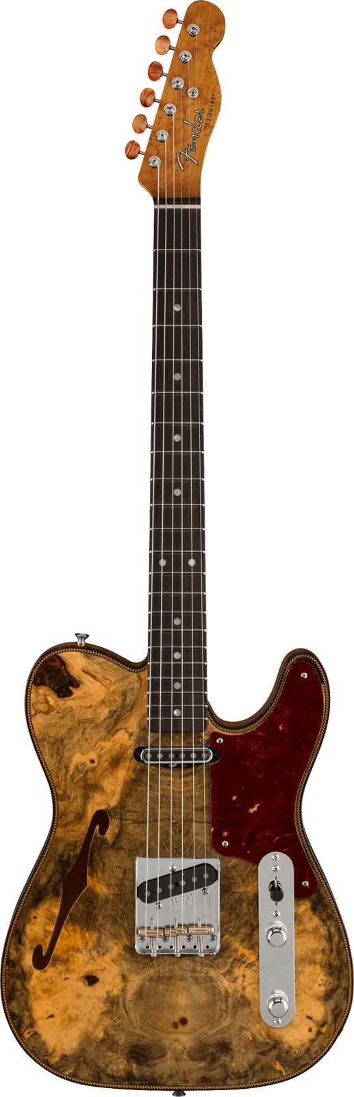 FENDER CUSTOM SHOP ARTISAN 2023 ARTISAN BUCKEYE BURL DOUBLE ESQUIRE AGED NATURAL