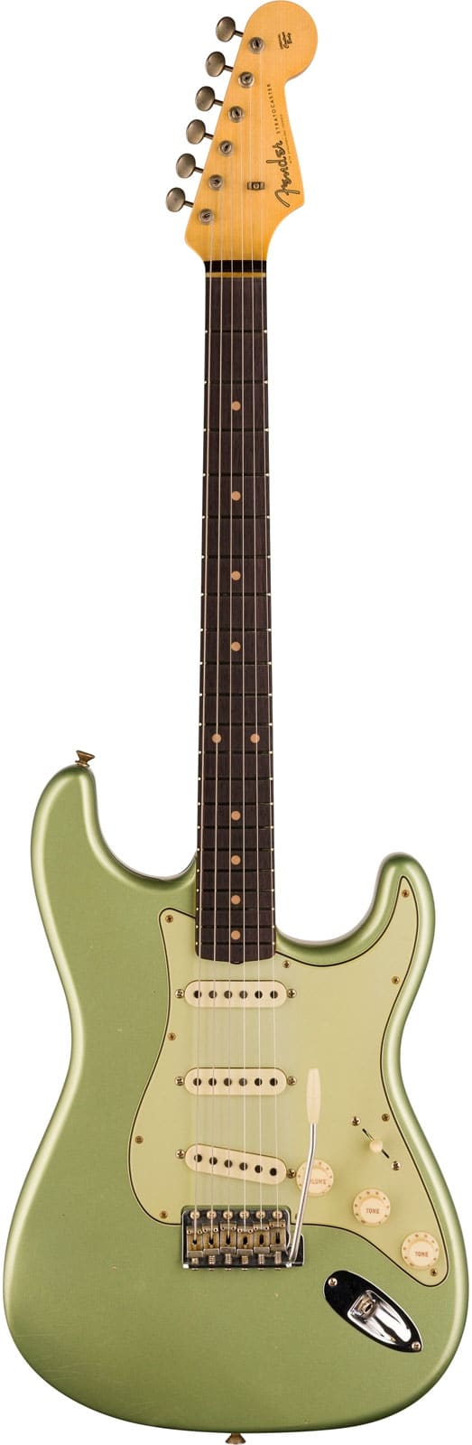 FENDER CUSTOM SHOP STRATOCASTER CS TIME MACHINE '59 RW - JOURNEYMAN RELIC FADED AGED SAGE GREEN METALLIC