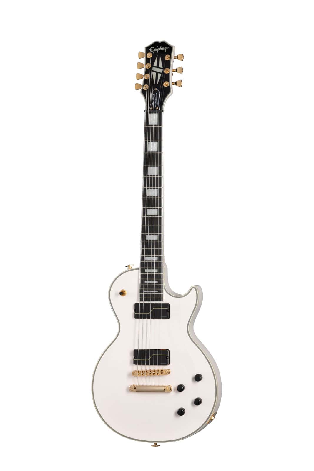 EPIPHONE LES PAUL CUSTOM ORIGINS 7 MATT HEAFY + ETUI BONE WHITE ARTIST IBG