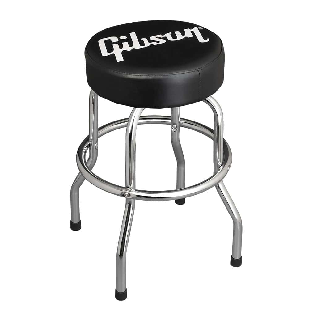 GIBSON ACCESSORIES TABOURET PREMIUM PLAYING STOOL, STANDARD LOGO, SHORT CHROME