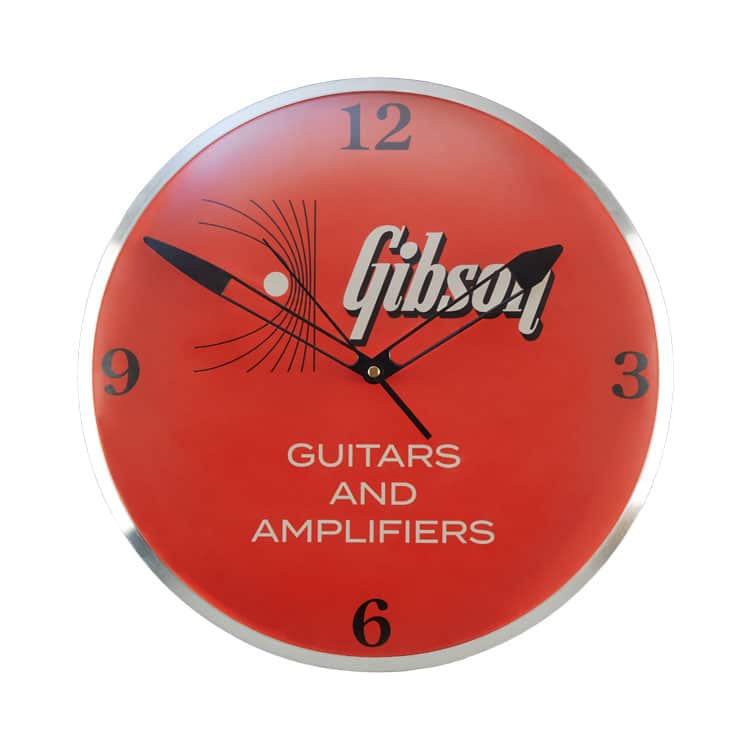 GIBSON ACCESSORIES HORLOGE GIBSON VINTAGE LIGHTED WALL CLOCK, KALAMAZOO ORANGE SIGN