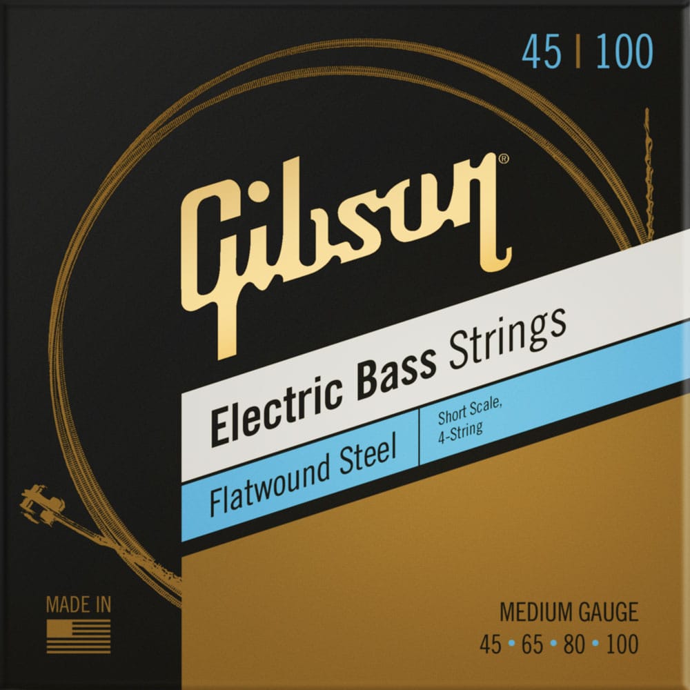 GIBSON ACCESSORIES FLATWOUND STEEL SHORT SCALE MEDIUM 45-100