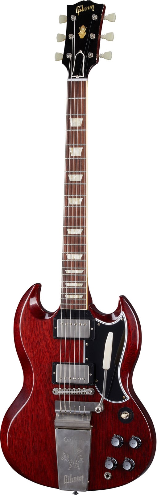 GIBSON CUSTOM SG STANDARD 1964 REISSUE W/ MAESTRO ULTRA LIGHT AGED CHERRY RED CS MLC