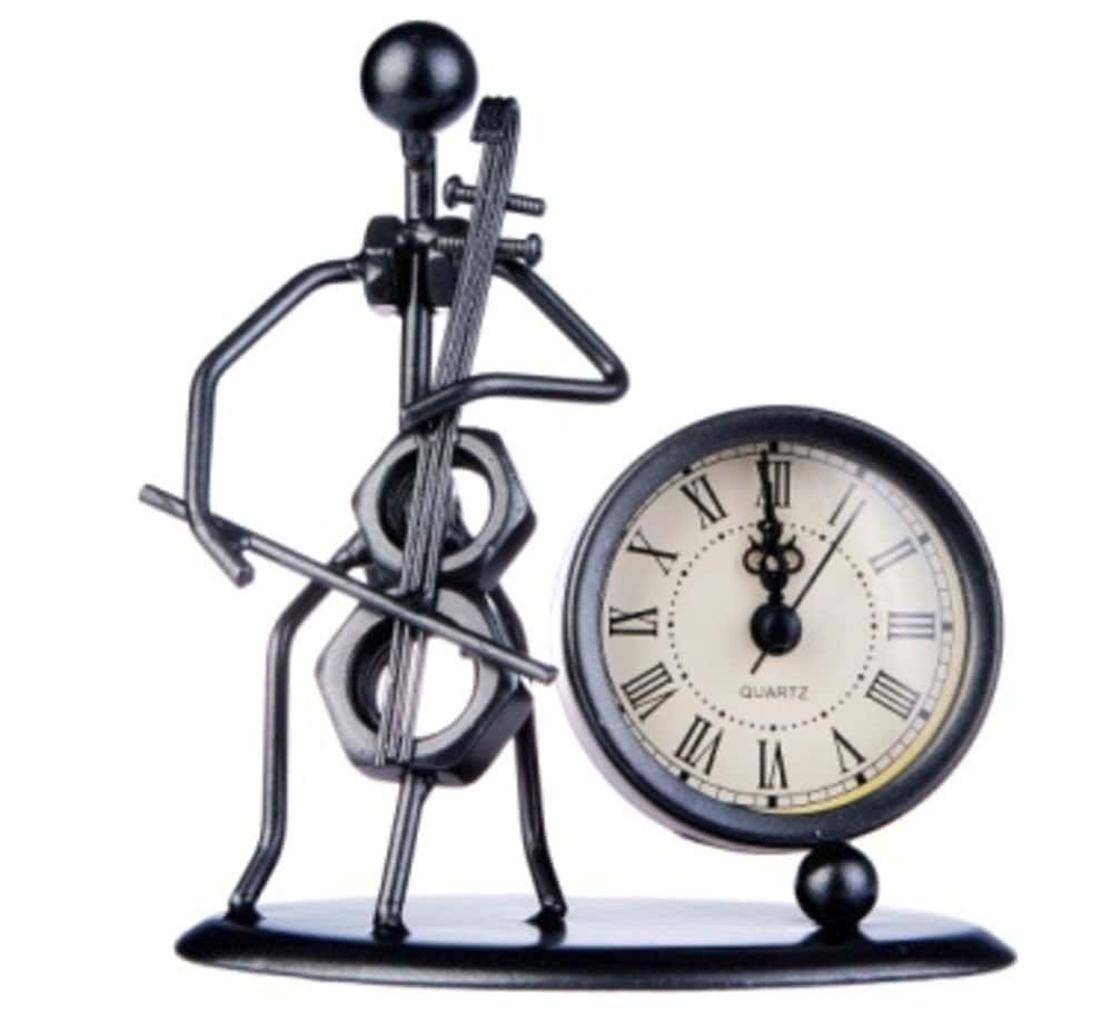 GEWA SCULPTURE AVEC HORLOGE FLTE VIOLONCELLE