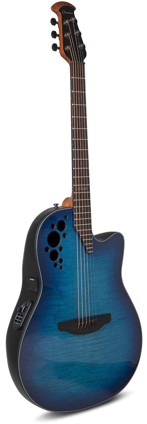 OVATION GUITARE ÉLECT.ACOUSTIQUE CELEBRITY ELITE PLUS MID CUTAWAY BLUE FLAMED MAPLE