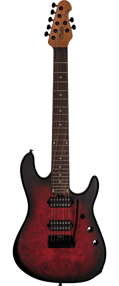 STERLING GUITARS JASON RICHARDSON DARK SCARLET BURST SATIN 7 CORDES