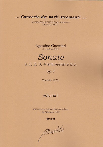 MUSEDITA GUERRIERI A. - SONATE OP. 1 - VIOLON