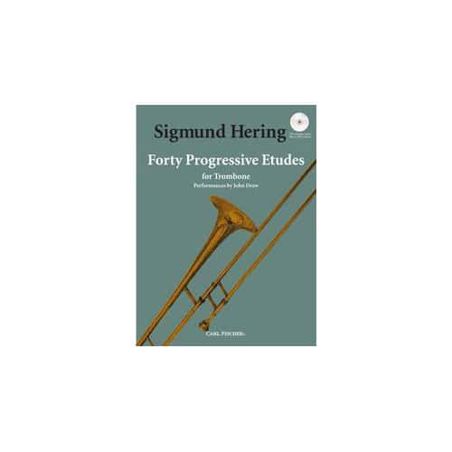 CARL FISCHER HERING - 40 ETUDES PROGRESSIVES POUR TROMBONE + AUDIO EN LIGNE 