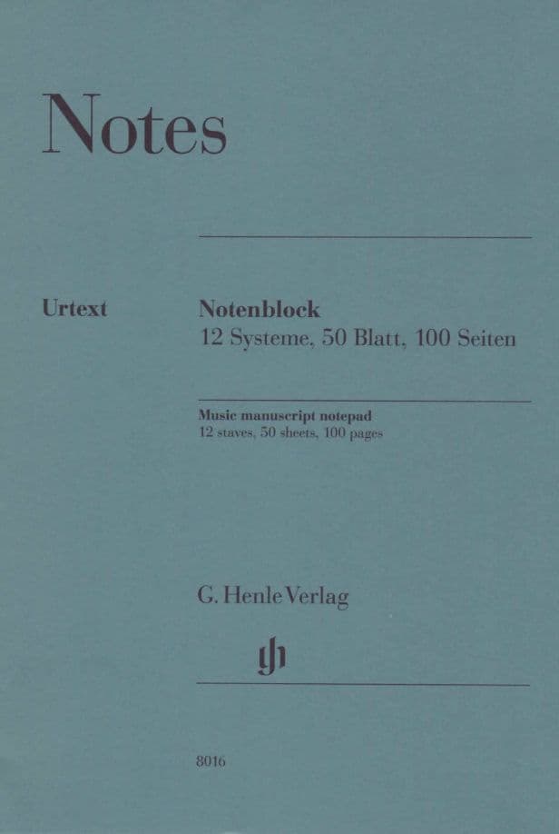 HENLE VERLAG BLOC PAPIER MUSIQUE HENLE - 12 PORTEES - 50 FEUILLES 