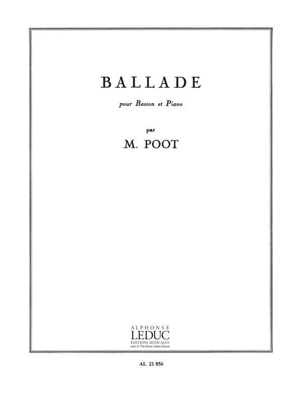 LEDUC POOT MARCEL - BALLADE - BASSON & PIANO