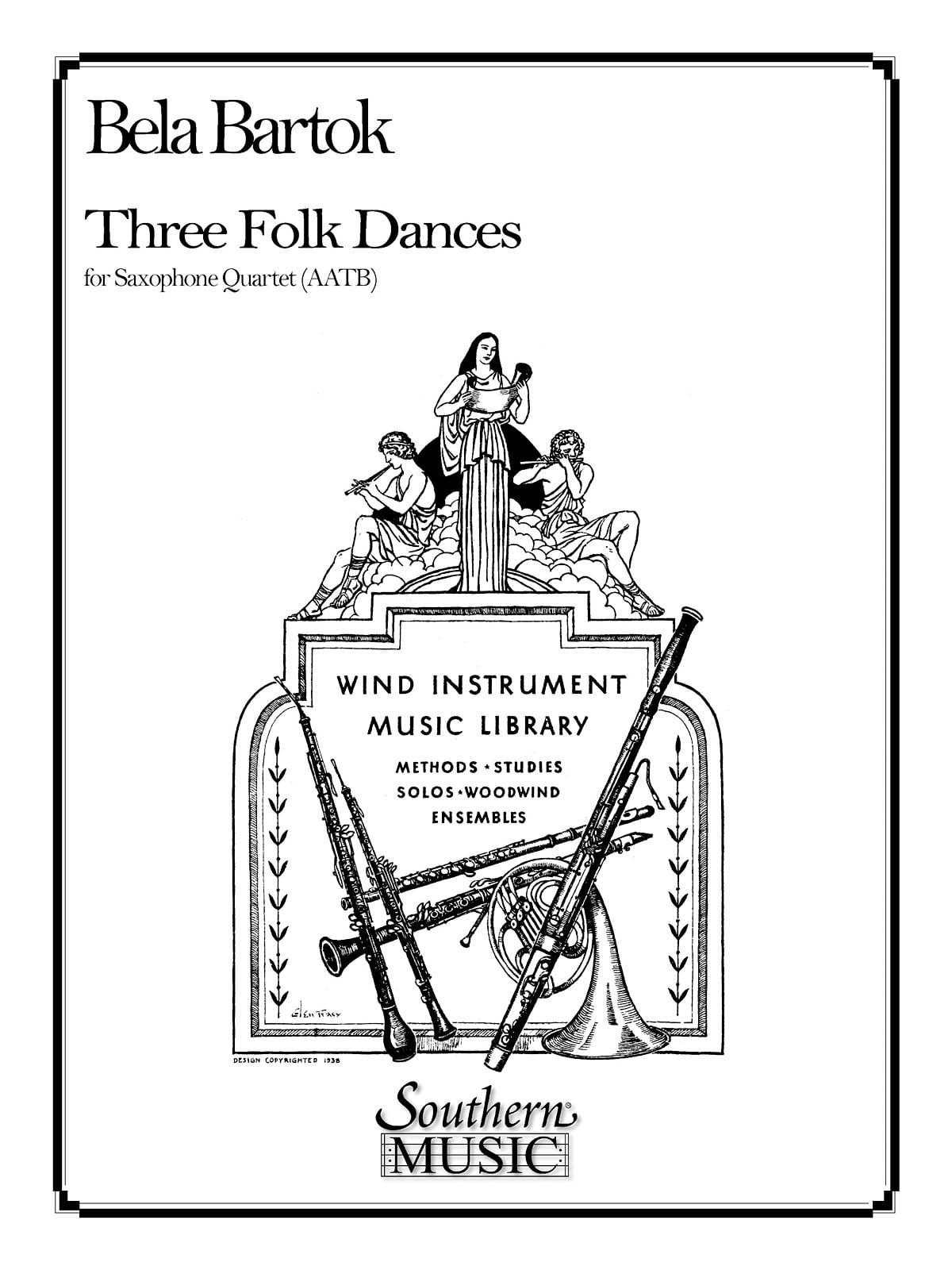 SOUTHERN MUSIC COMPANY BARTOK B. - THREE FOLK DANCES - 4 SAXOPHONES