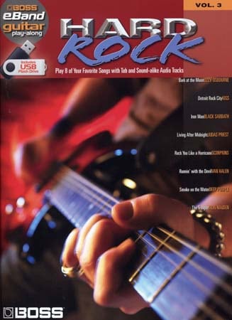 HAL LEONARD BOSS EBAND GUITAR PLAY ALONG VOL.3 - HARD ROCK + USB - GUITAR TAB