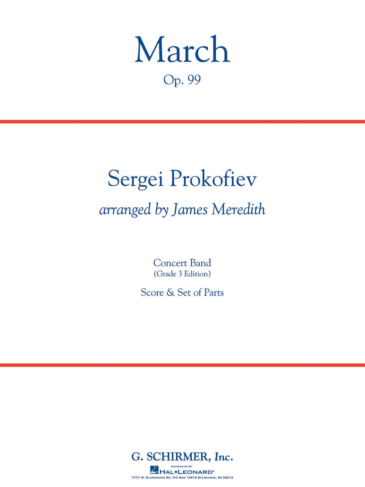 DEHASKE PROKOFIEV S. - MARCH OP.99 - SCORE & PARTS 