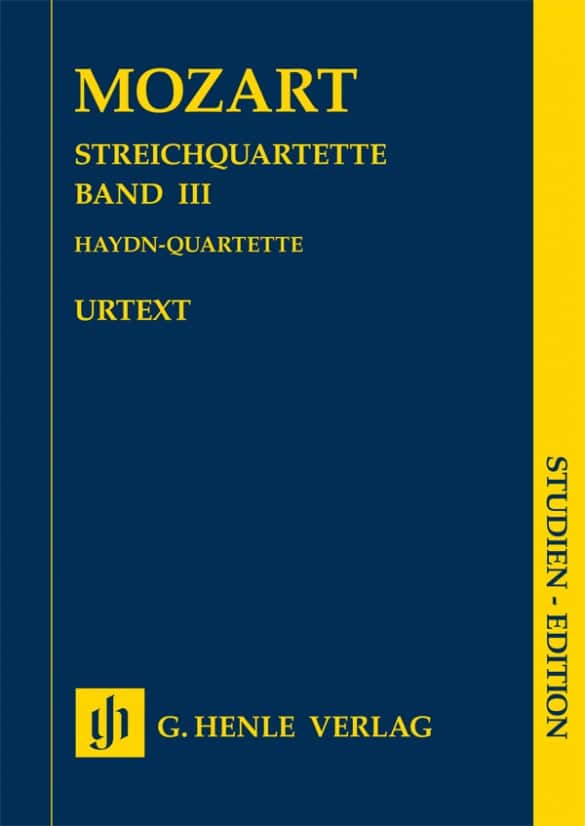 HENLE VERLAG MOZART W.A. - QUATUORS A CORDES VOL.3 - CONDUCTEUR