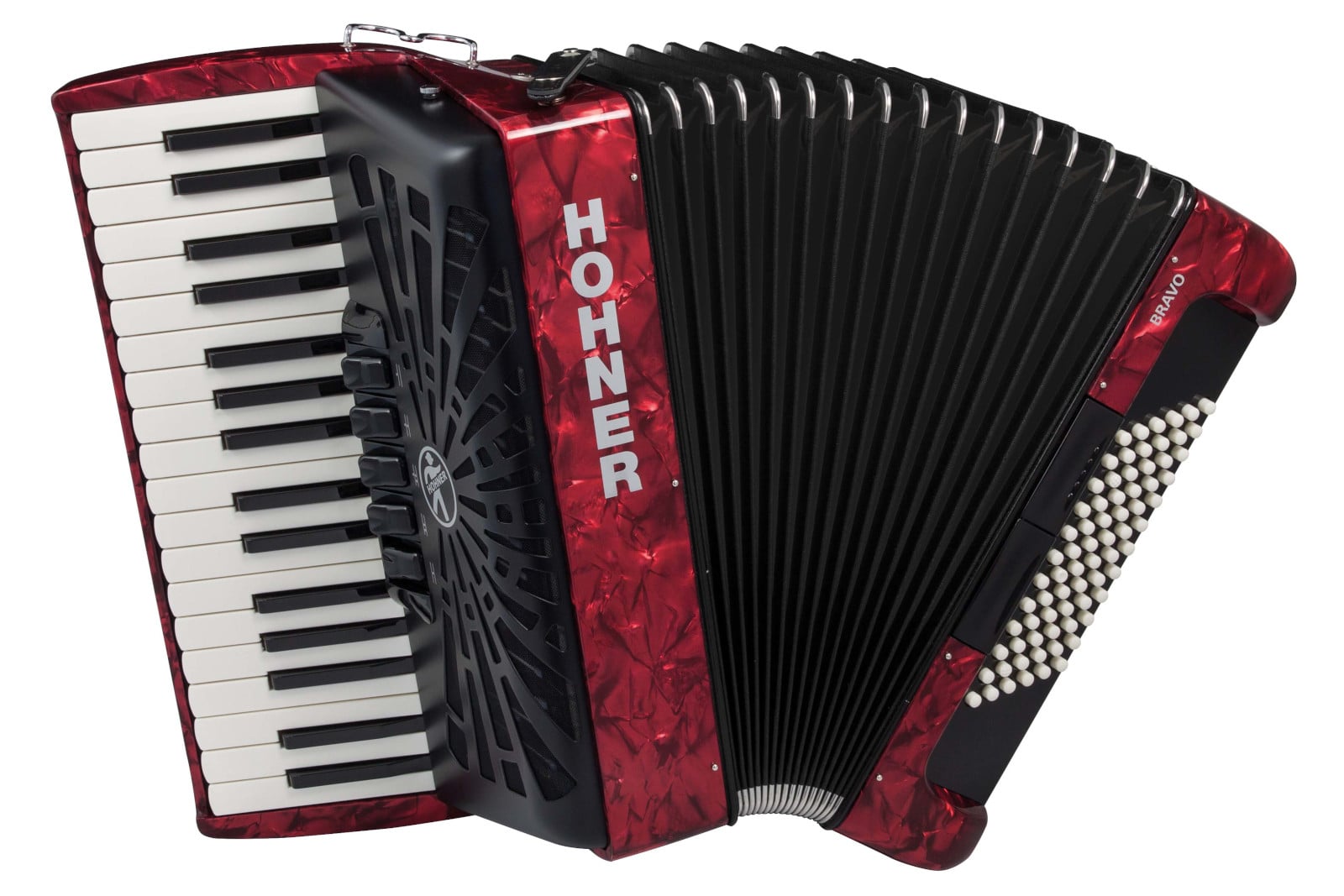 HOHNER BRAVO III 72 ROUGE