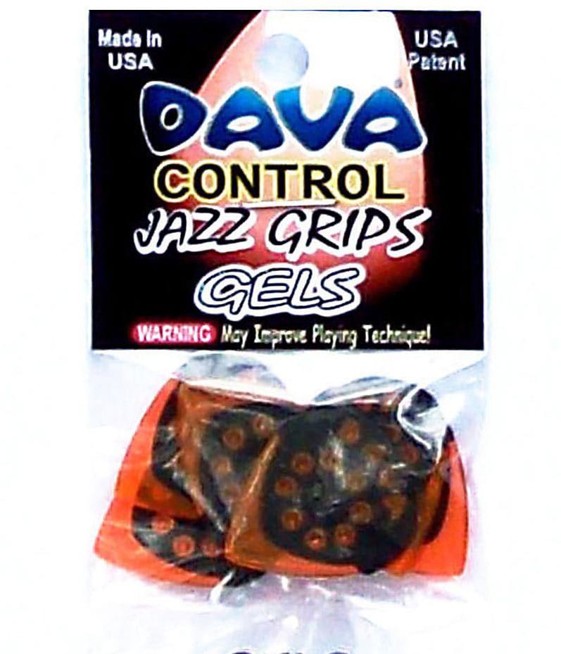 DAVA MEDIATORS JAZZ GRIPS GEL, SACHET DE 6 PIECES.