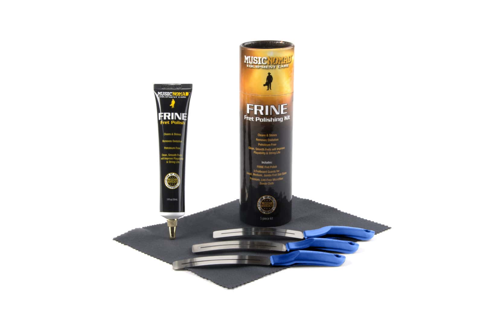 MUSICNOMAD MN124 FRINE FRET POLISHING KIT COMBO PACK 3 PRODUITS : MN104 MN225 ET MN201