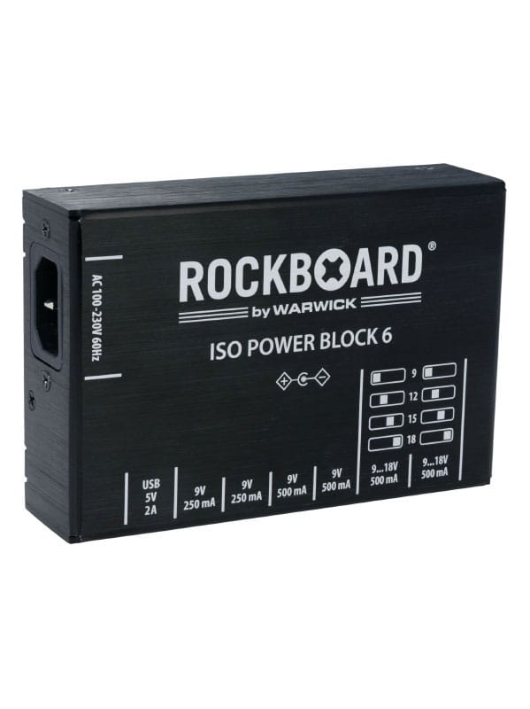 ROCKBOARD POWER BLOCK ISO V6 IEC, 9 À 18V, 100/230 VOLT