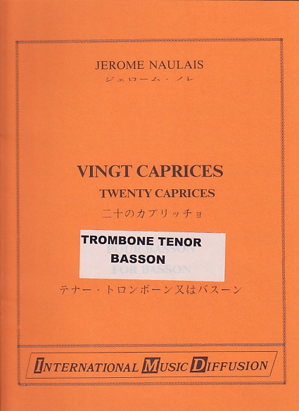 IMD ARPEGES NAULAIS - 20 CAPRICES - TROMBONE OU BASSON