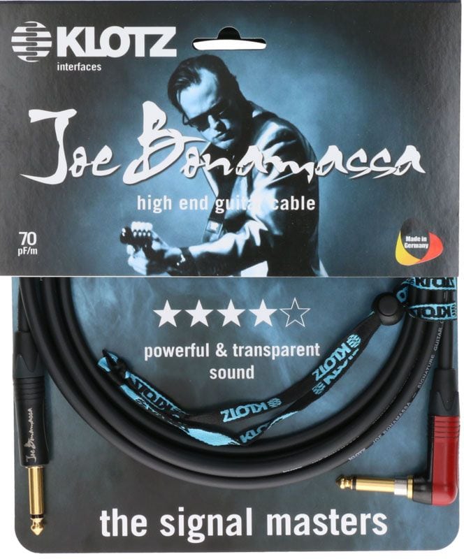 KLOTZ JOE BONAMASSA GUITAR 9M, JACK MONO - SILENT PLUG COUDÉ, NEUTRIK