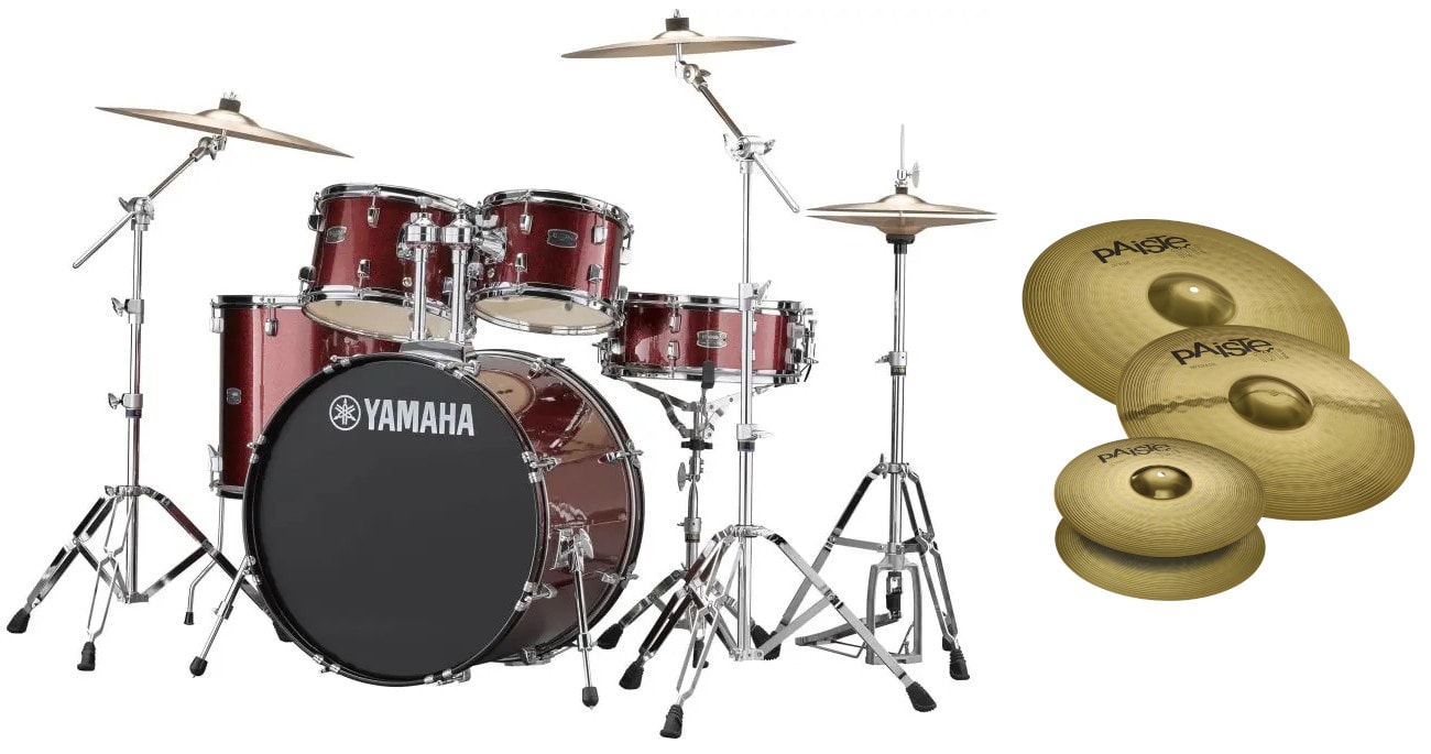 YAMAHA RYDEEN 22 BURGUNDY GLITTER + HW680W + PAISTE 101