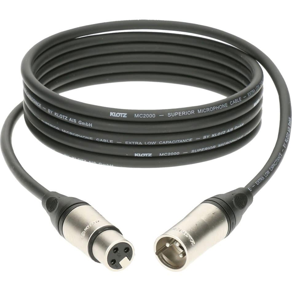 KLOTZ M2 MIC CABLE NOIR 5M XLR 3P. FEMELLE MALE KLOTZ