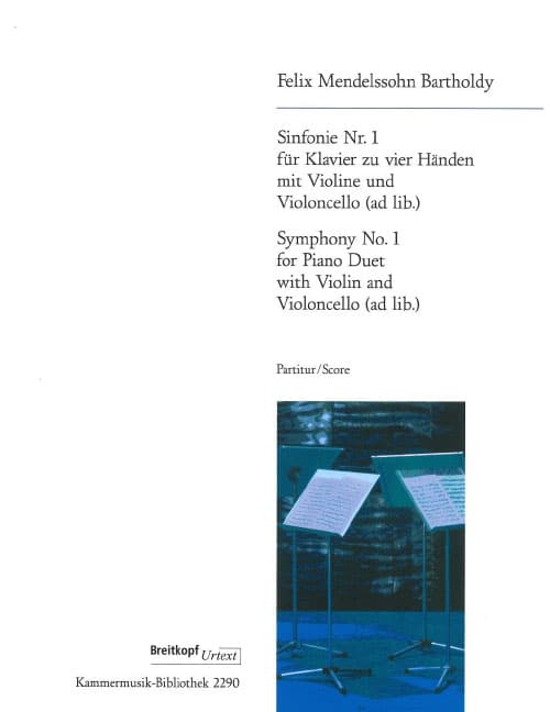 EDITION BREITKOPF MENDELSSOHN BARTHOLDY - SYMPHONY NO. 1 IN C MINOR MWV N 13 (CHAMBER MUSIC VERSION 1829) MWV N 13