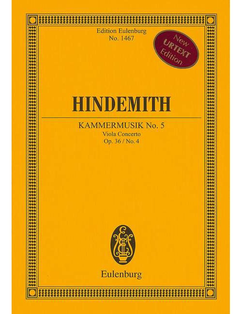 EULENBURG HINDEMITH P. - CHAMBER MUSIC N°5 OP.36/4 - CONDUCTEUR DE POCHE 