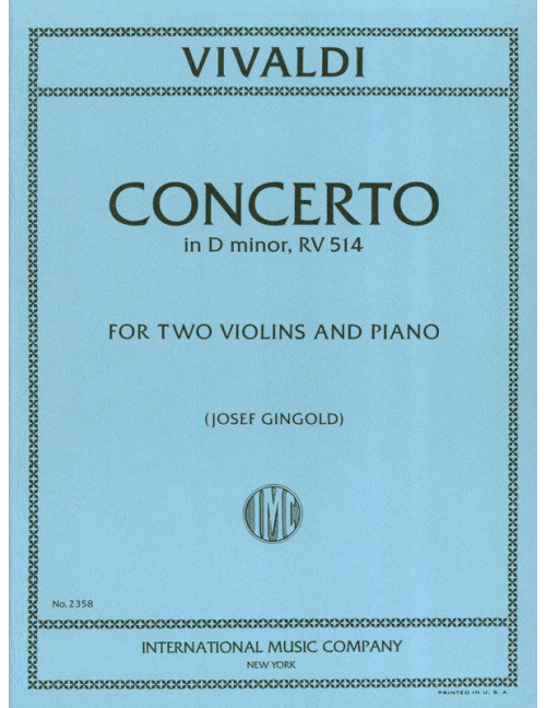 IMC VIVALDI - CONCERTO D MINOR RV514 - 2 VIOLONS ET PIANO