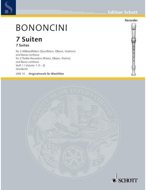 SCHOTT BONONCINI G.B. - SEVEN SUITES BAND 1