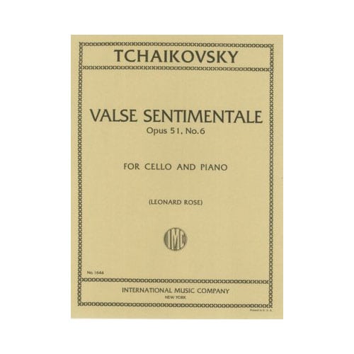 IMC TCHAÏKOVSKI - VALSE SENTIMENTALE OP.51 NO.6 - VIOLONCELLE ET PIANO