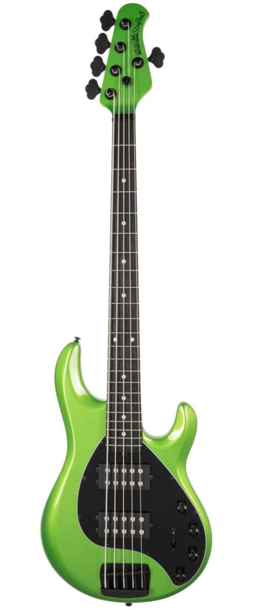 MUSIC MAN STINGRAY SPECIAL 5 HH - KIWI GREEN - ERABLE FLAMME/EBENE - TETE ASSORTIE - PG NOIR - NOIR