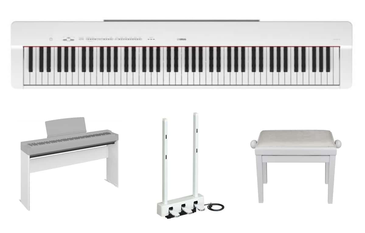 Pianos numériques YAMAHA P115 WH BLANC + STAND + PEDALIER