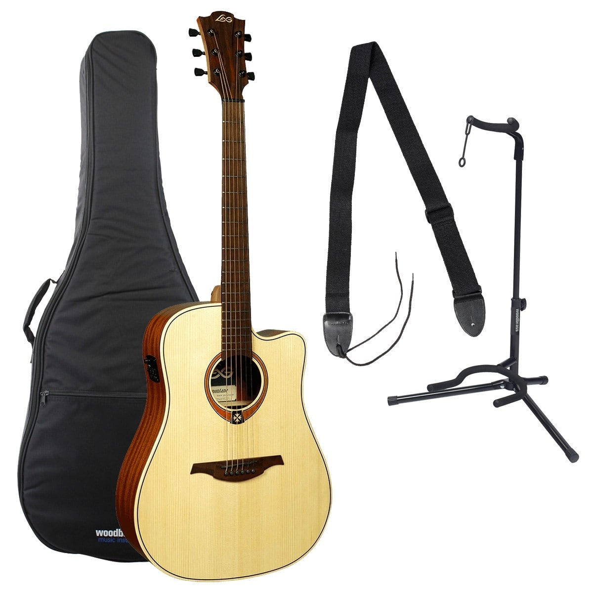 LAG PACK T70DCE TRAMONTANE DREADNOUGHT CUTAWAY ELECTRO | Woodbrass.com